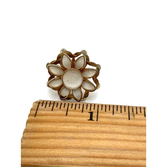 Coro Screw Backs Clips Clip Ons Earrings White Enamel Gold Tone Vintage - Picture 2 of 12